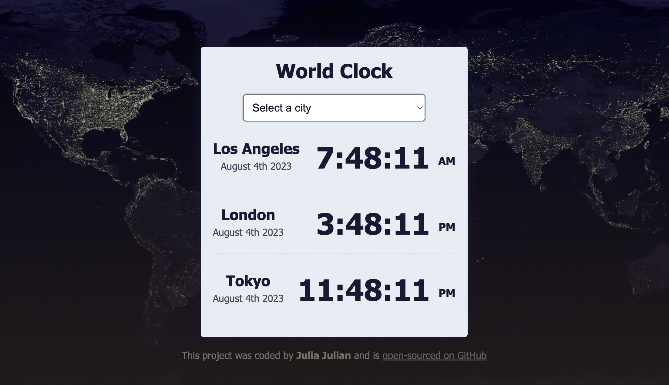 World Clock preview